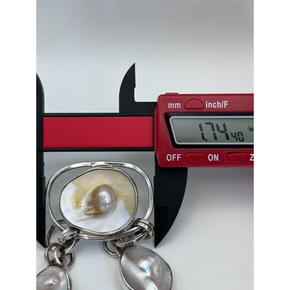 Lapidario Barrera 950 Silver Bracelet – Sculptural Blister Pearl Design - Picture 10 of 12